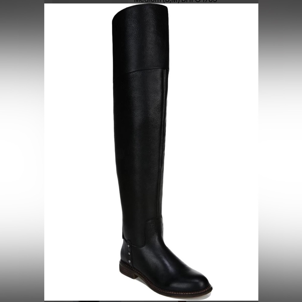 NEW Franco Sarto Hayleen Black Over-the-Knee Leather Boots - Wide Calf 6 Medium